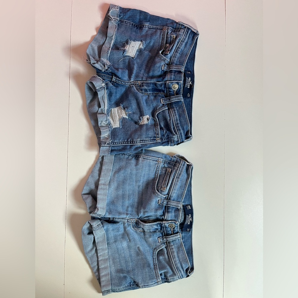 Hollister Blue Low-Rise Jean Shorts
